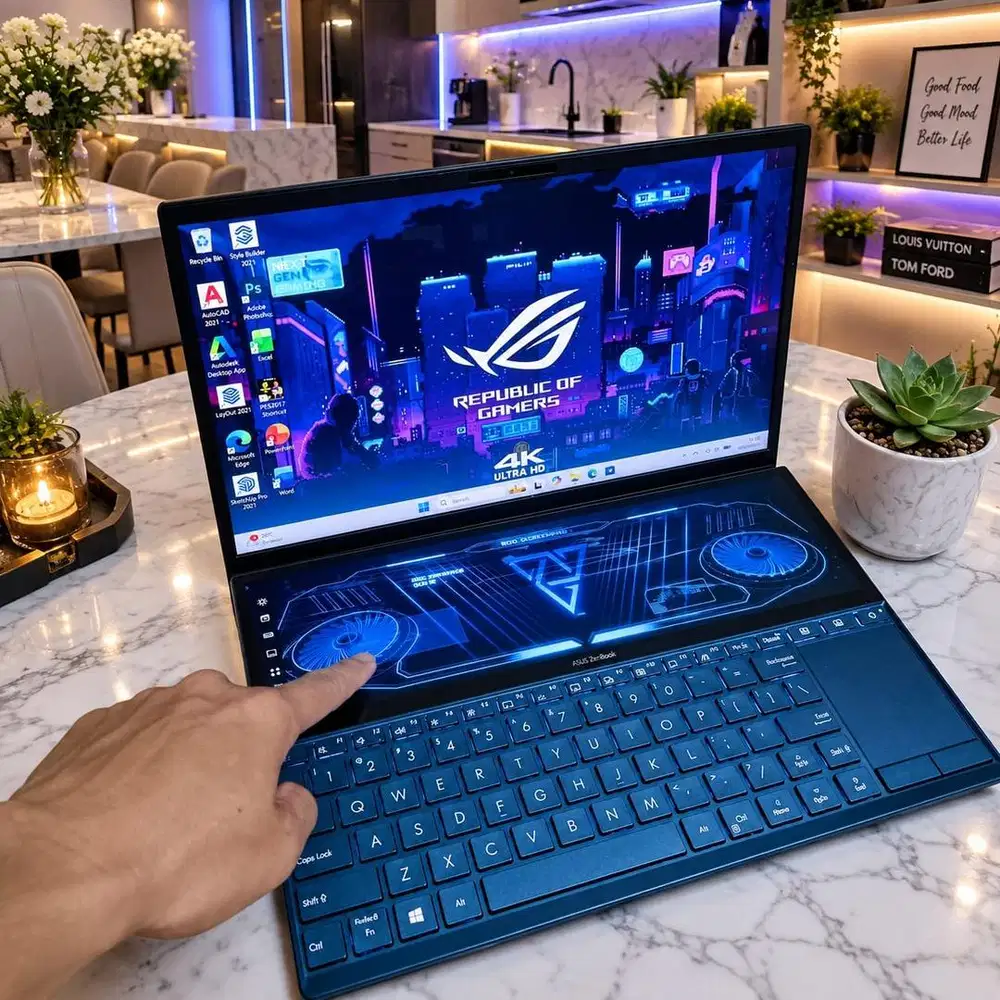 ASUS ZENBOOK DUO FLY Core i5 Ram 8/512gb Ssd Dual Vga Siap Pakai COD