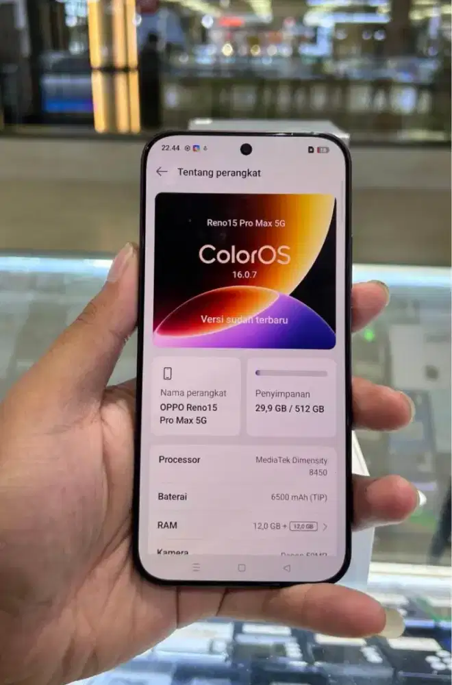 Oppo reno 15 promax 5G 12/512gb lengkap