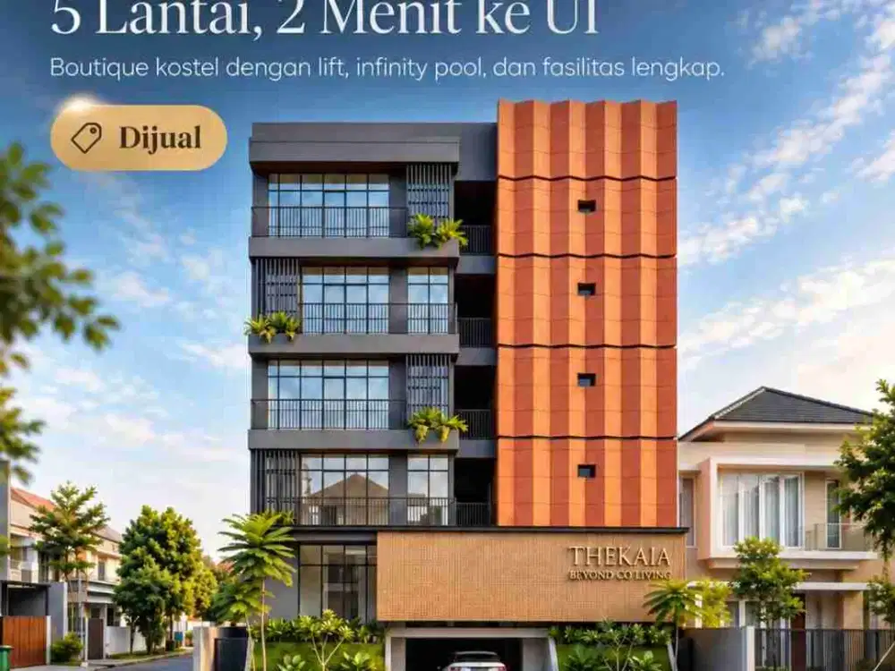 Dijual properti kost 5 lantai dekat Universitas Indonesia Depok, sekitar 2 menit dari Pintu Kutek UI.