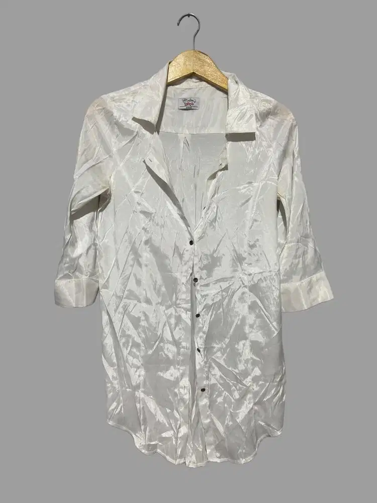 Satin button-down shirt