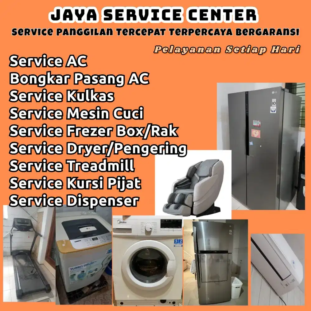 Service Mesin Cuci Kulkas Frezer Bongkar Pasang AC Servis AC Treadmill
