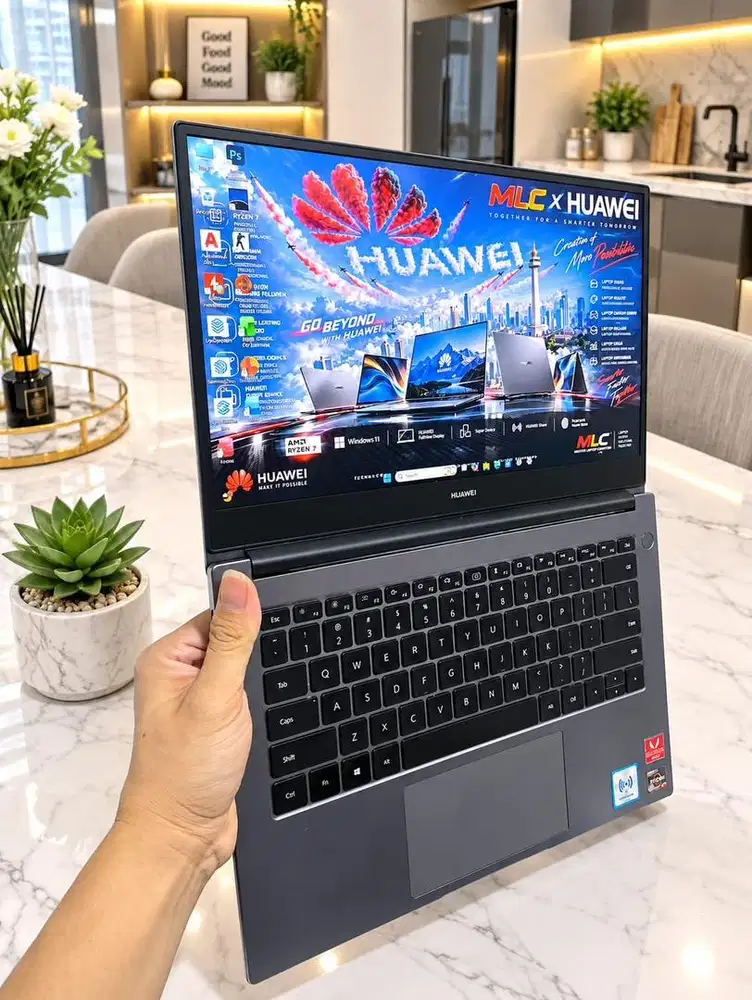 Laptop Design Huawei Mate Ryzen 7 Ram 8/512gb Ssd Siap Pakai COD Murah