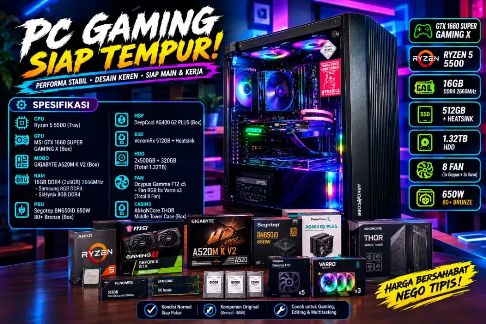 PC GAMING RYZEN 5 5500 Ft GTX 1660 S