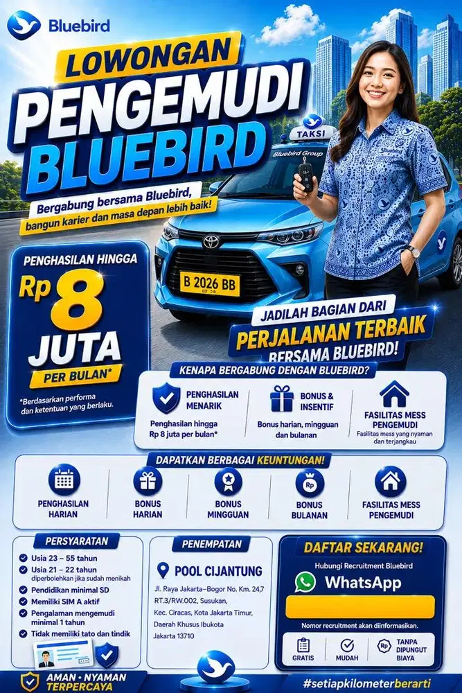 Lowongan Kerja Driver Bluebird