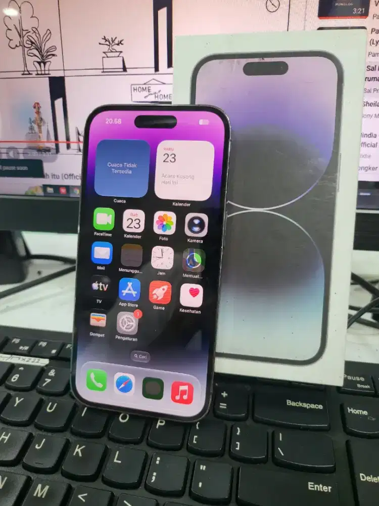 Iphone 14 pro 128gb beacukai fulset .