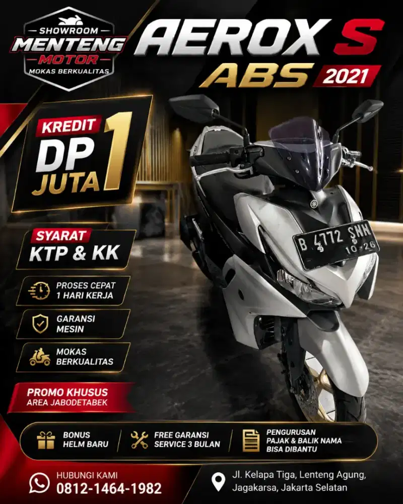 AEROX S ABS KREDIT DP 1JUTA SYARAT KTP&KK