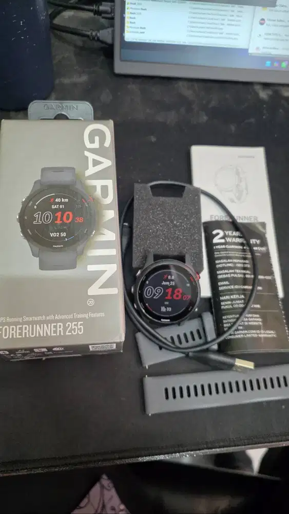 Garmin Forerunner 255 Slate Grey - Kondisi Terawat, Fullset Original