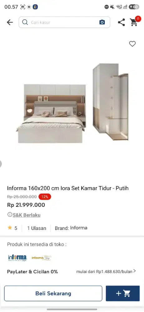 Satu set kamar tdr putih informa