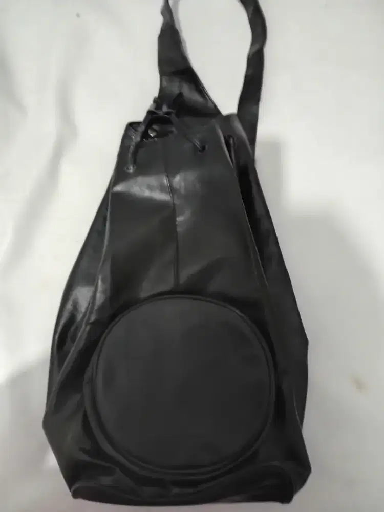 Waist Bag Hitam Kulit pvc mulus