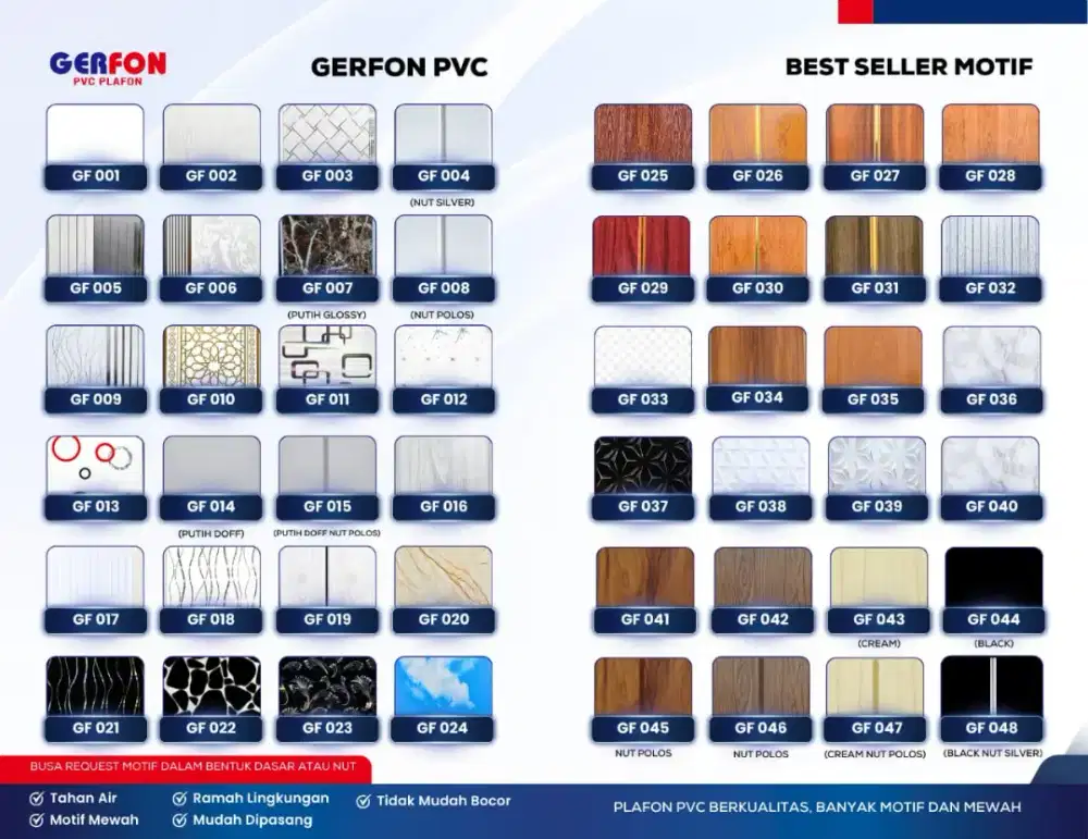 Plafon PVC Gerfon 6 Meter Surabaya Sidoarjo