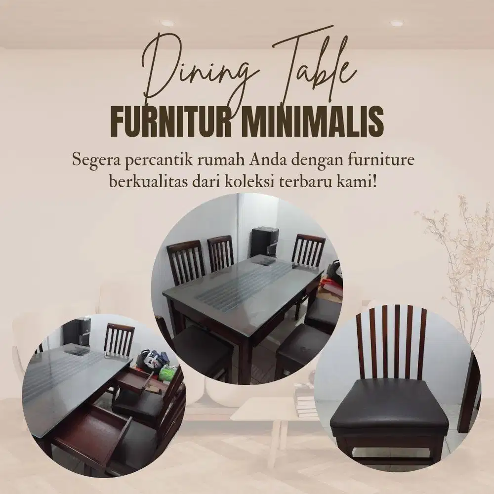 MEJA MAKAN FULL SET SECOND BERKUALITAS