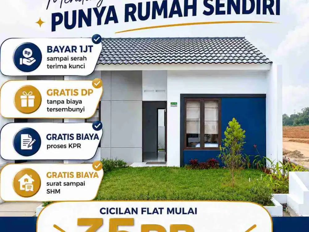 Flash Sale, Rumah subsidi dekat Stasiun, bayar 1jt sampai akad