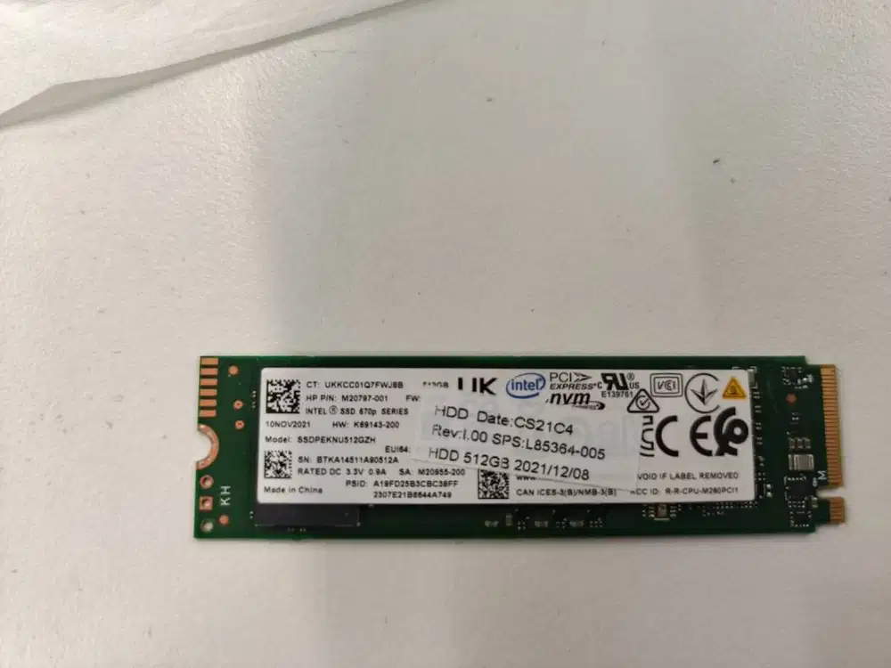 SSD M.2 SSD NVME 512 Good Condition 100% Copotan Laptop