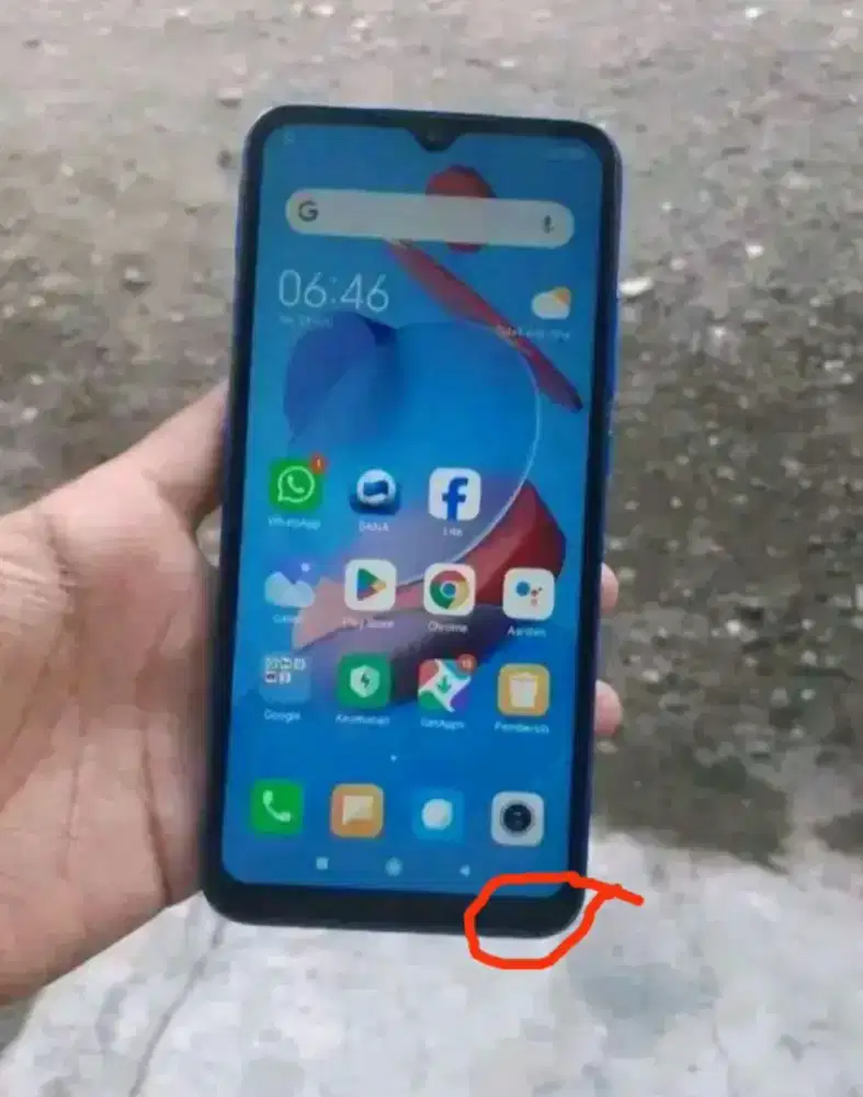 REDMI 9A RAM 2/32 RETAK BAGIAN POJOK BAWAH TANDA MERAH SENTUHAN NORMAL