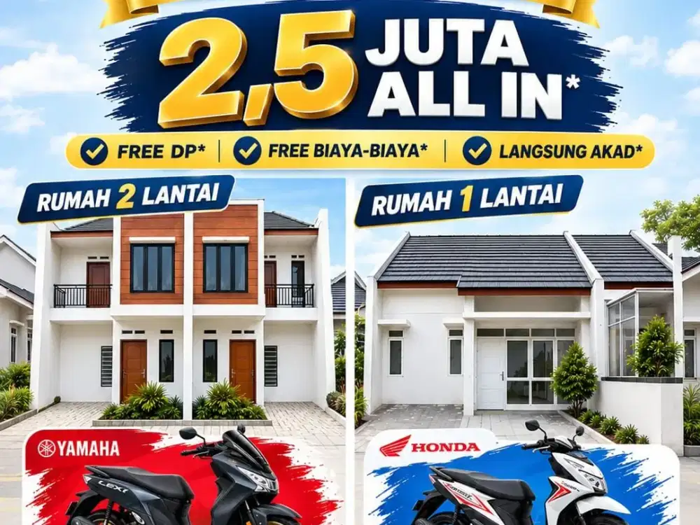 2.5 jt langsung akad. BONUS MOTOR LEXI khusus pembelian di bulan ini. Bekasi Timur