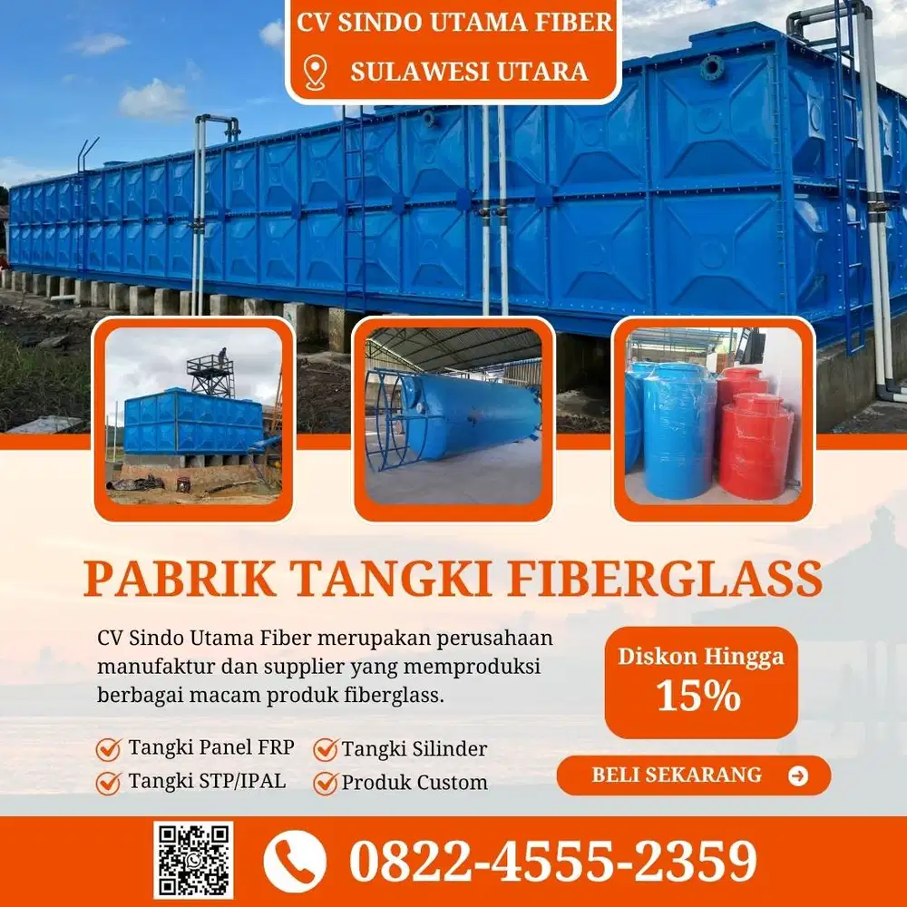 Tangki Fiberglass-Jual Tangki Air, Panel & Silinder Bolaang Mongondow