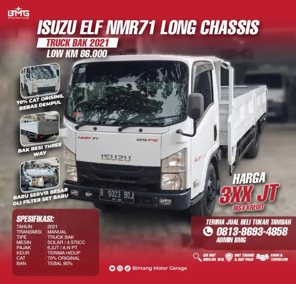 Truck Bak Isuzu Elf NMR71L Long Chasiss 2021