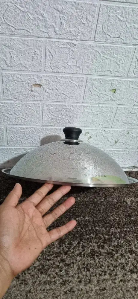 tutup panci scanpan domed wok lid 36cm etainless steel heat ressistant