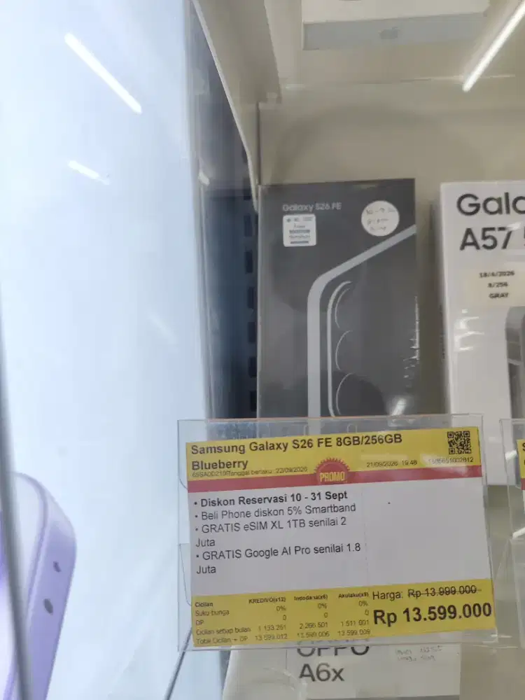 Samsung Galaxy S26 FE 8/256GB cicilan bunga 0% menggunakan Kredivo