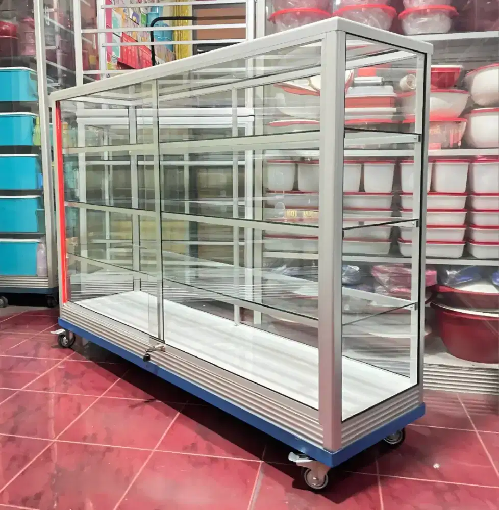 Etalase Ukuran 1,5Mx1M PAKE RODA BESAR