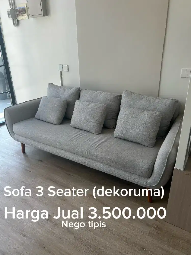 Sofa 3 dudukan warna abu
