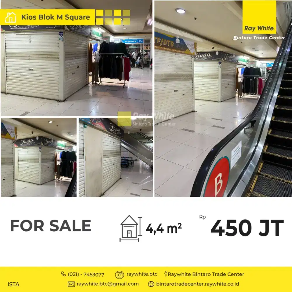 Dijual Kios di Blok M Square Lantai Basement, Jakarta Selatan