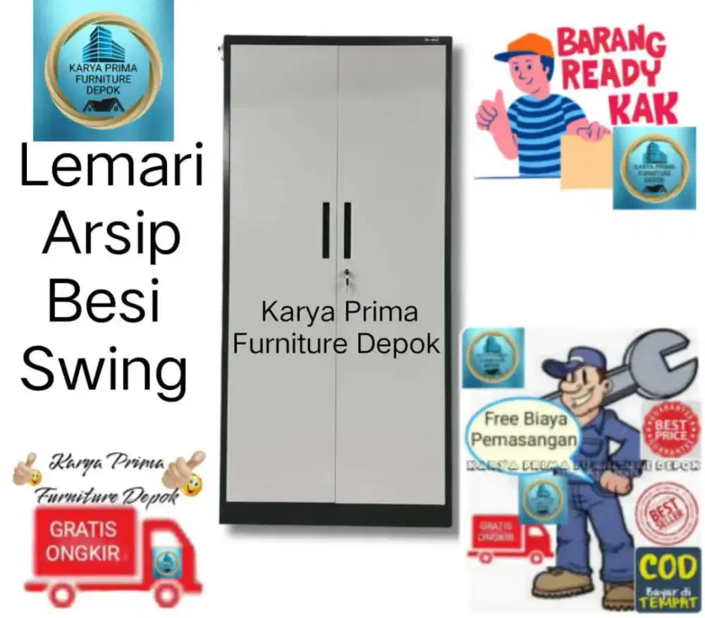 Lemari Arsip Full plat besibukaan pintu swing 2 pintu 1.600.000 COD