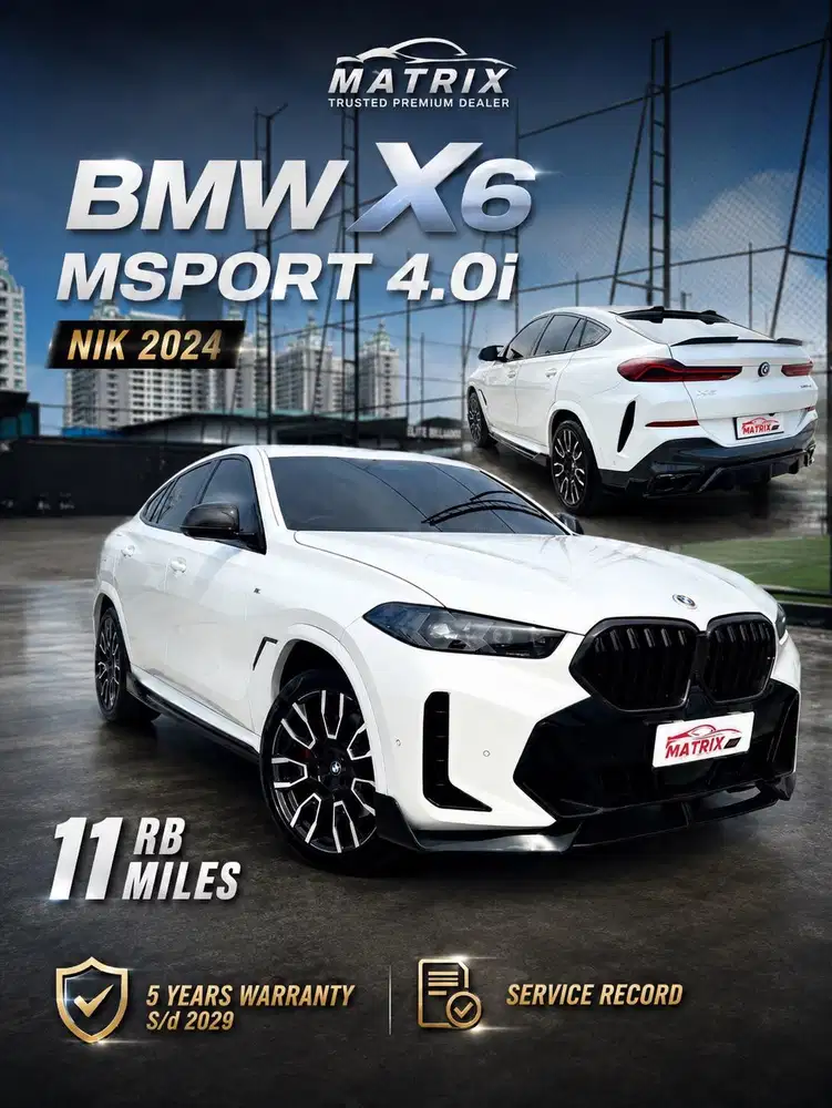 BMW X6 MSport 4.0i Atpm Nik 2024 White on black Siap pakai