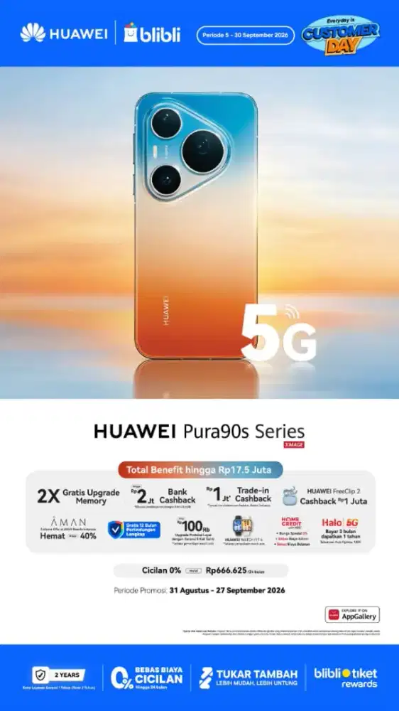 Huawei Pura 90s Series Bonus Huawei Watch Fit 4 Cicilan 0% UpTo 24 Bln