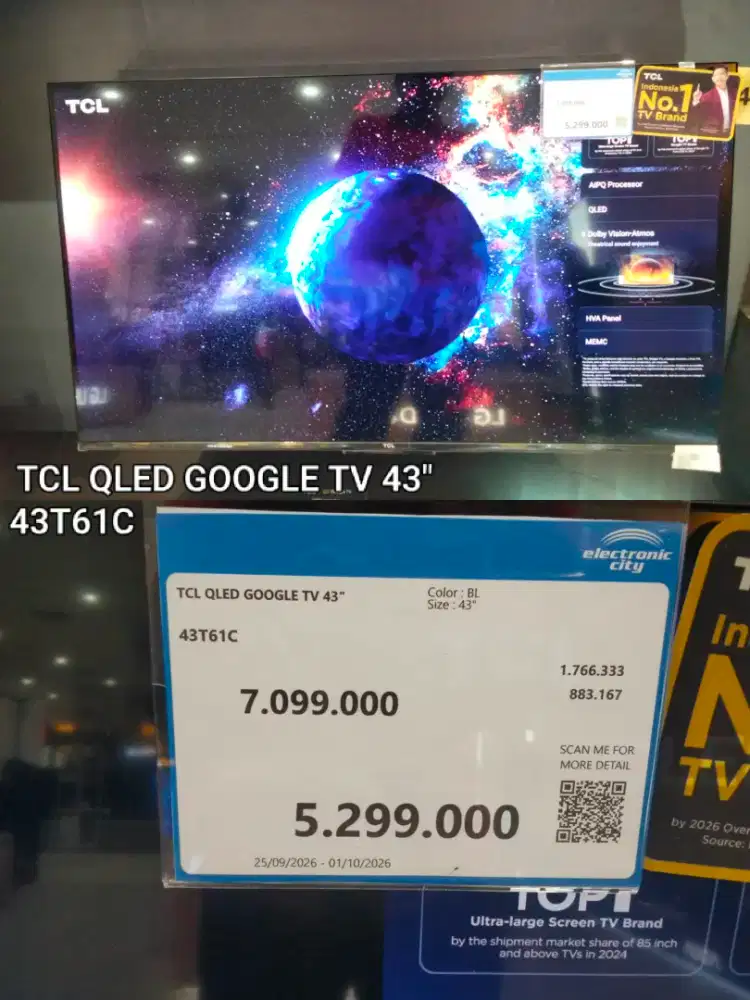 TCL QLED GOOGLE TV 43