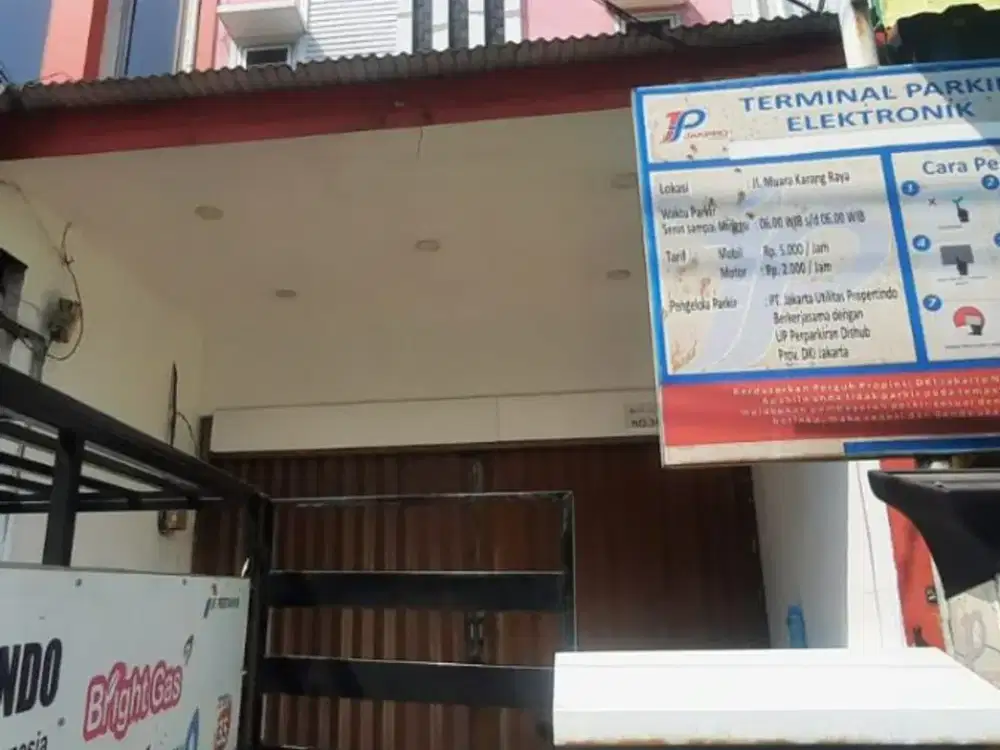 sewa / jual Murah ruko muara karang raya 5x20 sudah tinggi dari jalan hadap selatan