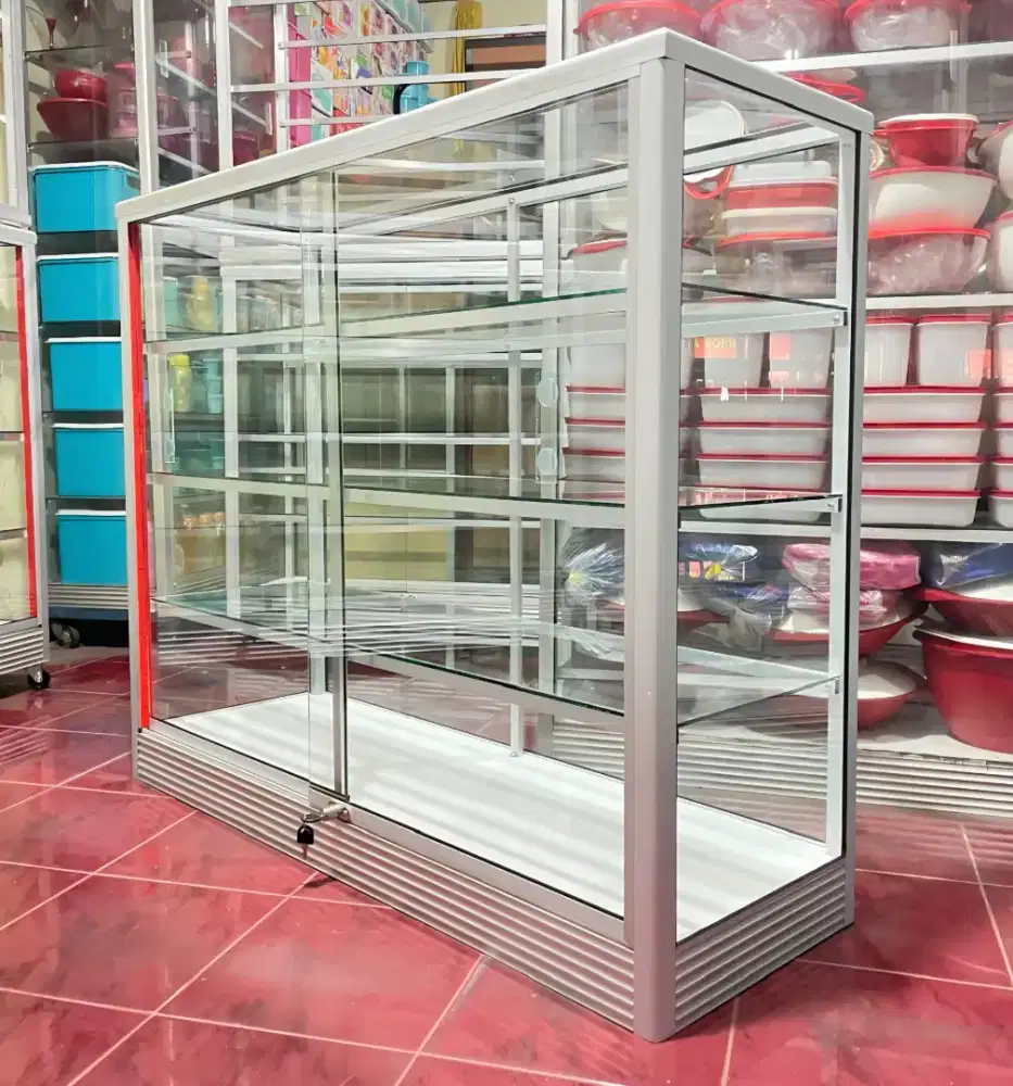 Etalase Kaca Serbaguna Dengan Pintu Geser Panjang 1,2 Meter