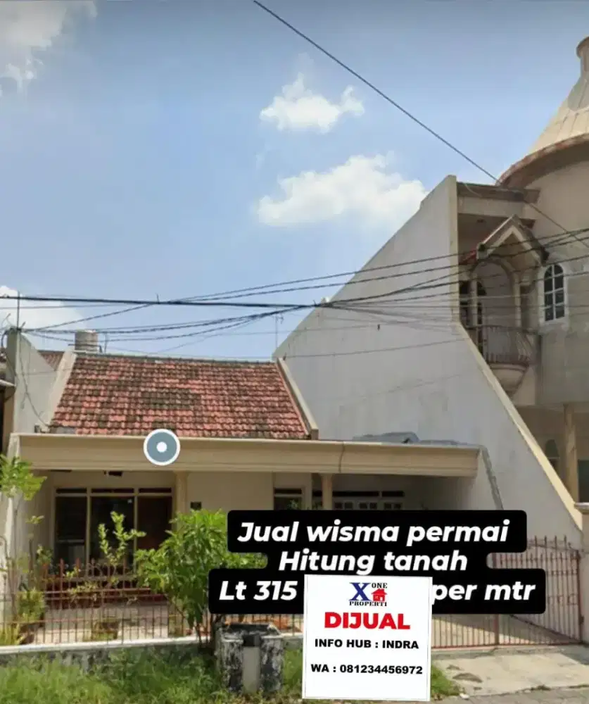DIJUAL RUMAH HITUNG TANAH , WISMA PERMAI TENGAH