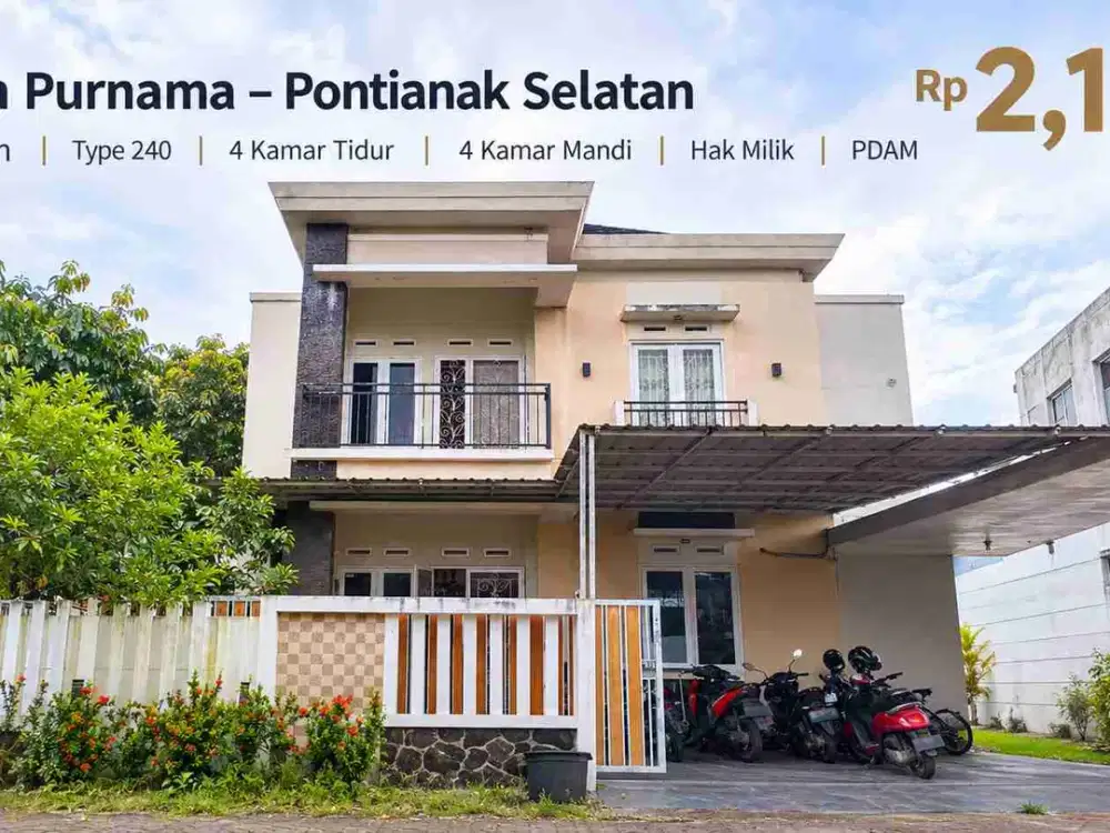 Rumah 2 Lantai Type 240 di Jl. Purnama Pontianak Selatan – 4 KT