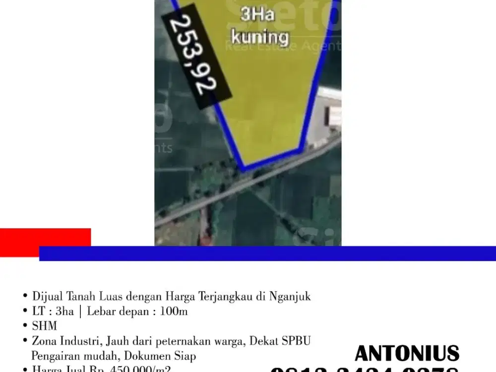 Dijual Tanah Luas dengan Harga Terjangkau di Nganjuk