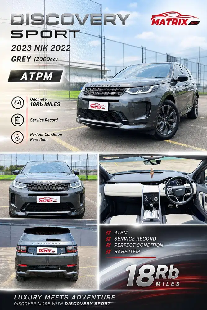 Land Rover Discovery Sport 2023 Nik22 Grey on black Siap pakai