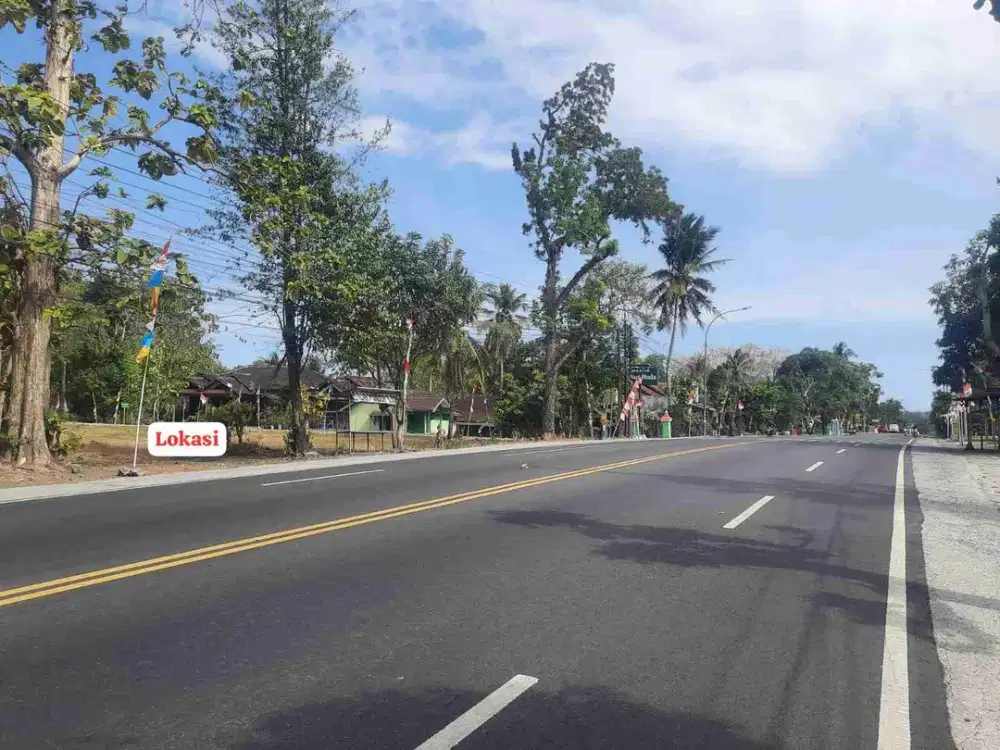 Tanah Dijual Hook 3 Muka Tepi jln Nasional di Sentolo Kulon Progo