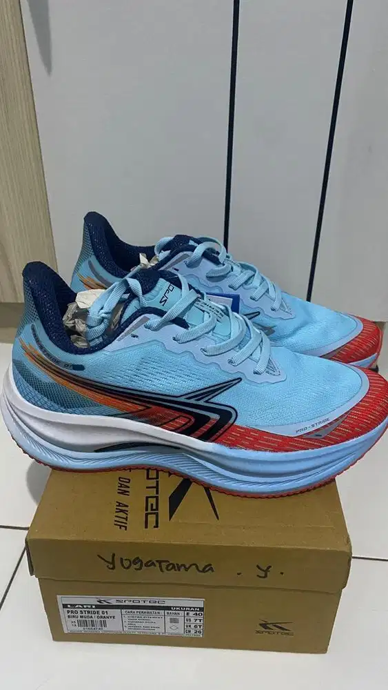 Sneakers Spotec Pro Stride 01 Biru Muda Orange