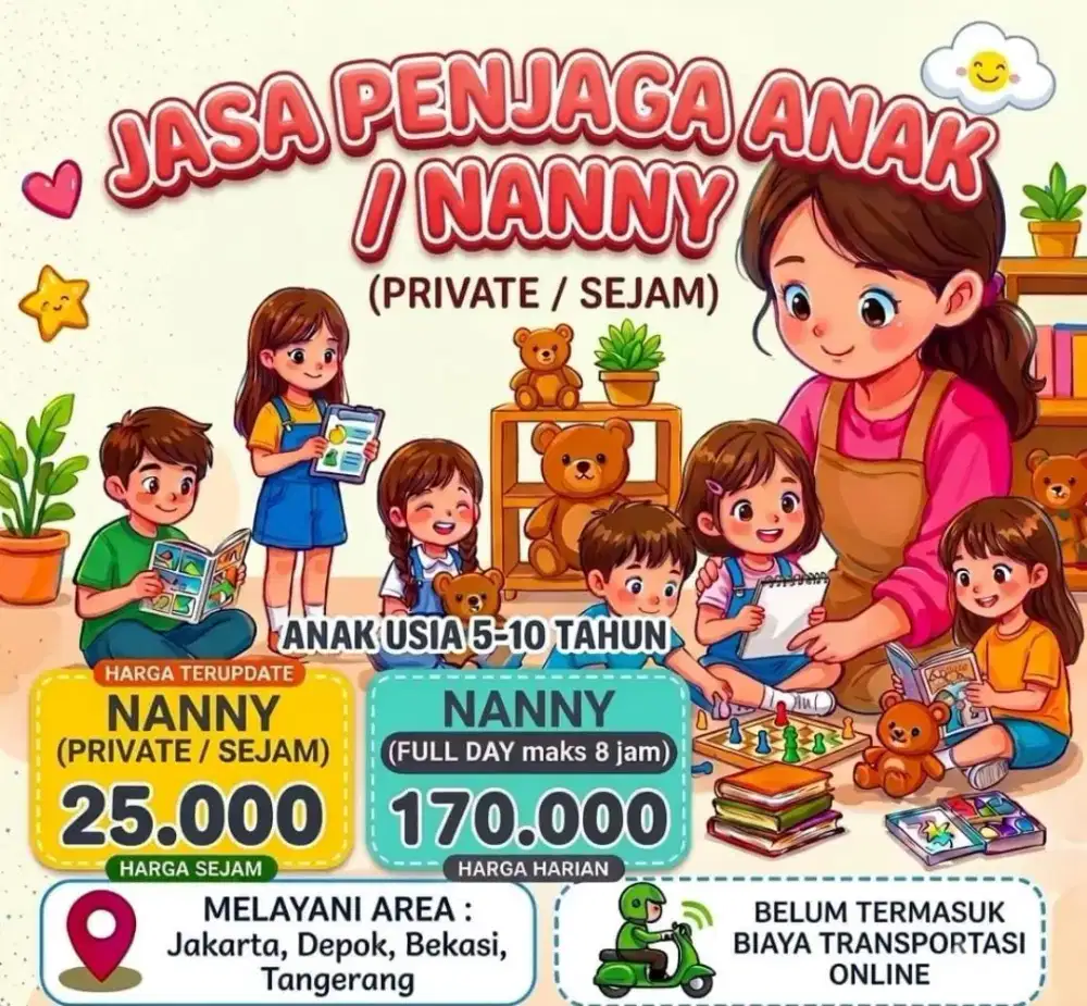 Saya Cari Kerja jadi Nanny/Childsitter Sejam/Harian