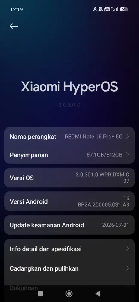 Xiaomi note 15 pro plus ram 12