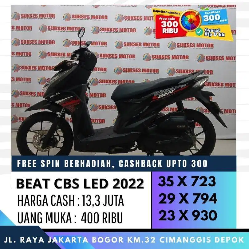 HONDA BEAT CBS 2022 MULUS CASH KREDIT CC/PAYLATER UNIT BERGARANSI