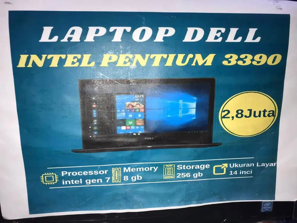 laptop dell intel pentium 3390