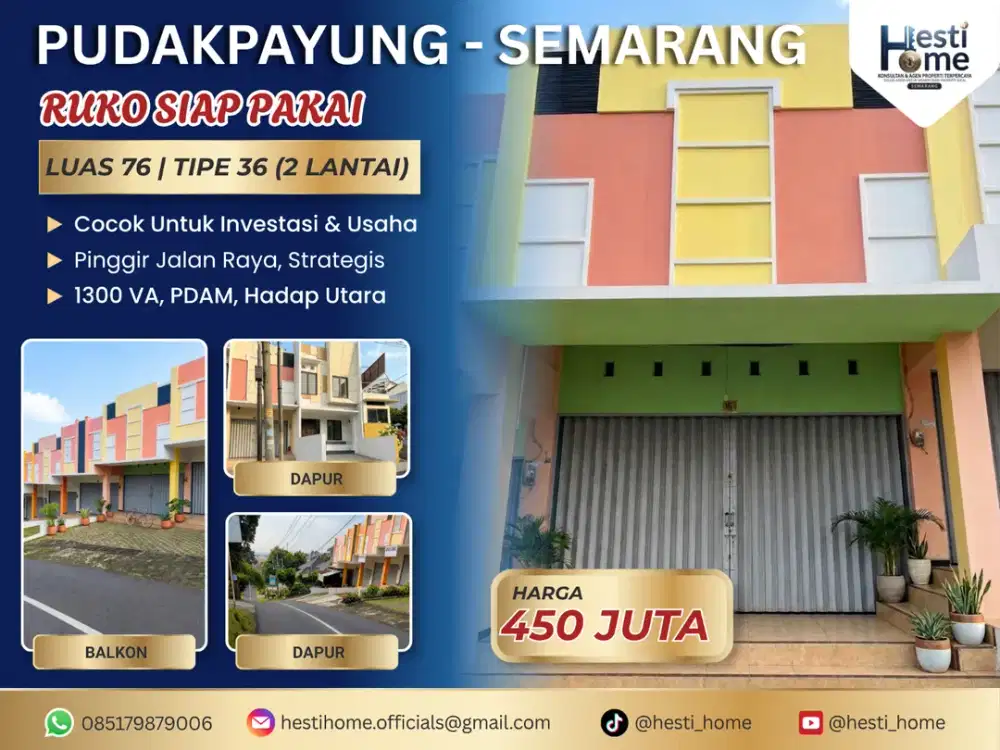 Ruko siap pakai di Pudakpayung Cocok untuk Usaha dan Investasi Jangka Panjang Harga dibawah pasaran
