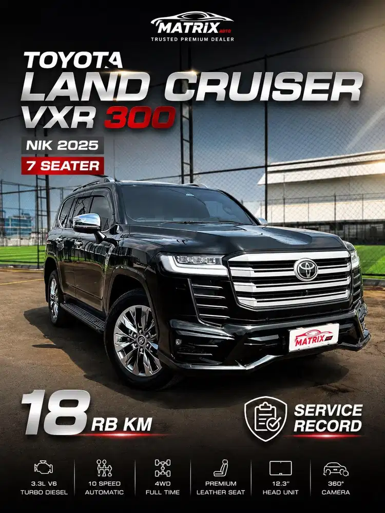 Toyota Land Cruiser VXR 300 Nik 2025 Black on Black Siap Pakai