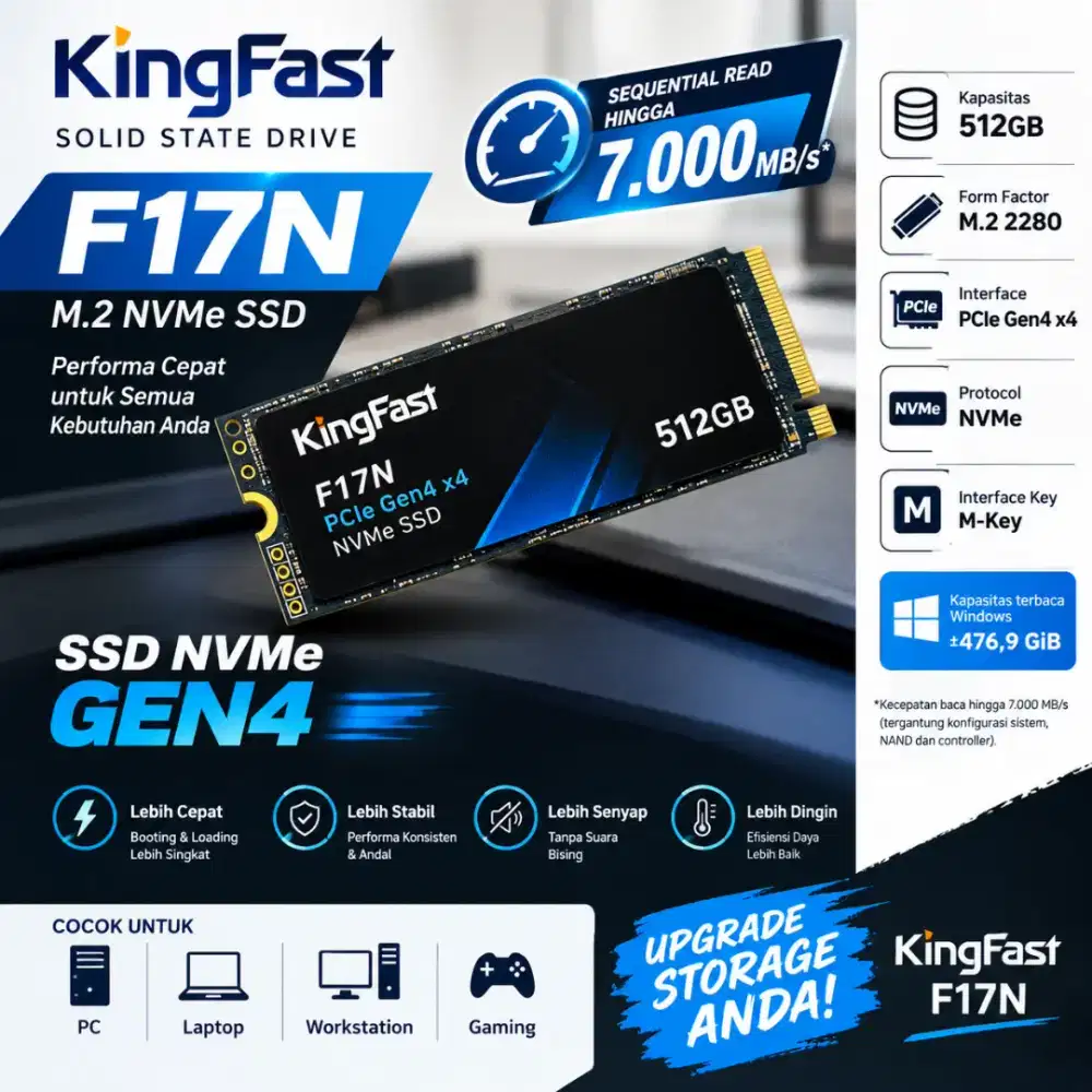 JUAL KINGFAST F17N 512GB NVMe SSD – GEN4