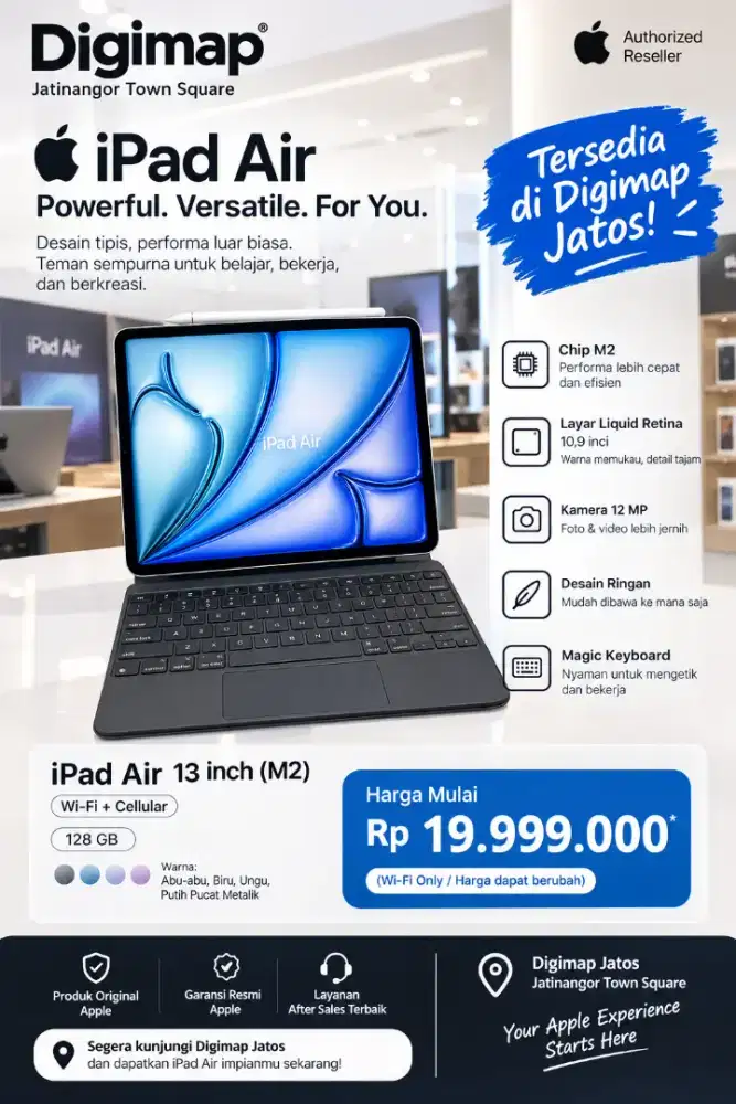 iPad Air 13” M2 — Powerful. Versatile. Siap Menemani Aktivitasmu!