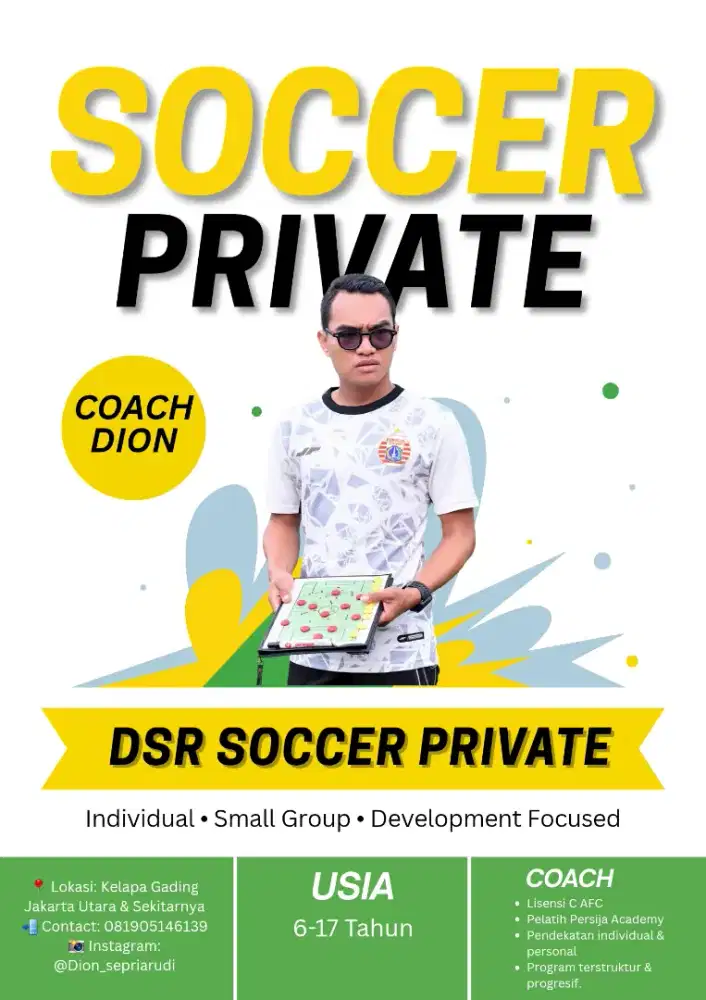 Jasa Pelatih Sepakbola Privat Anak & Remaja