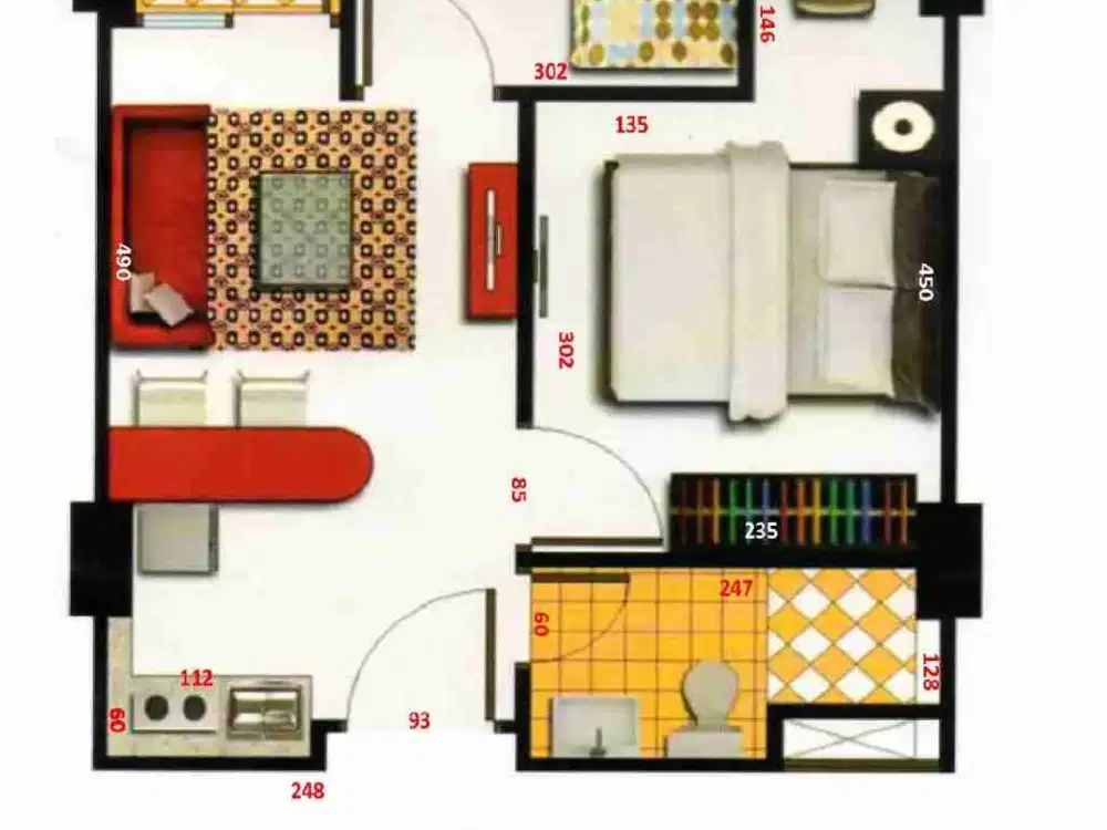 sewa apartemen grand icon jatibening Furnished 2 BR