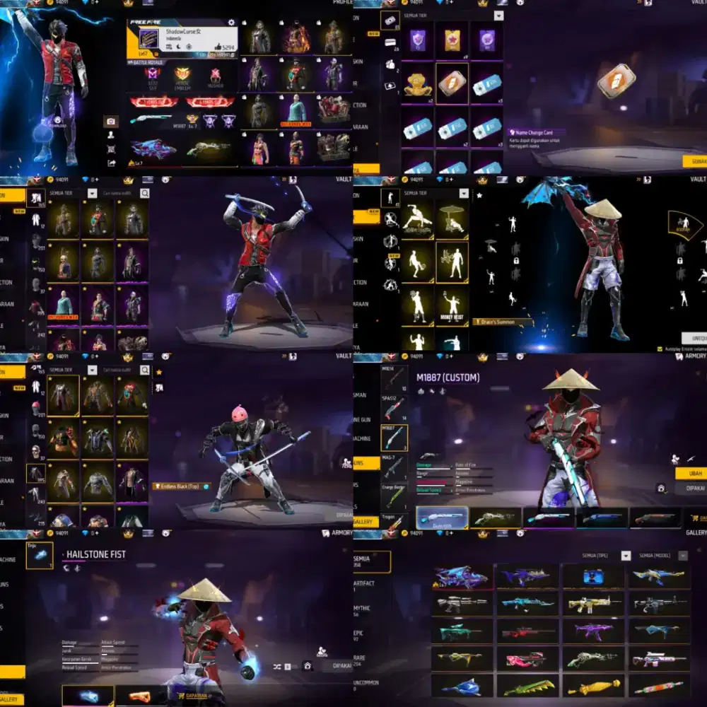 Jual akun ff spek GG