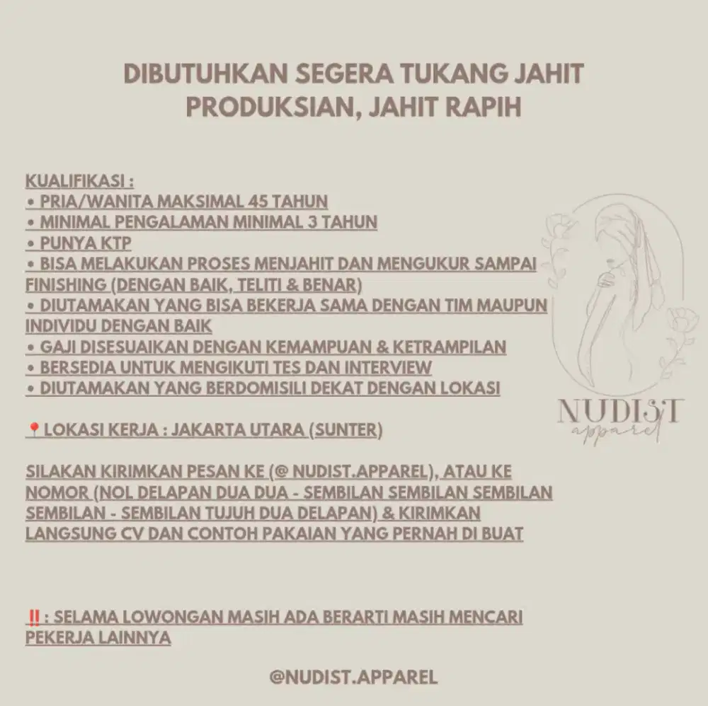 TUKANG JAHIT PRODUKSIAN